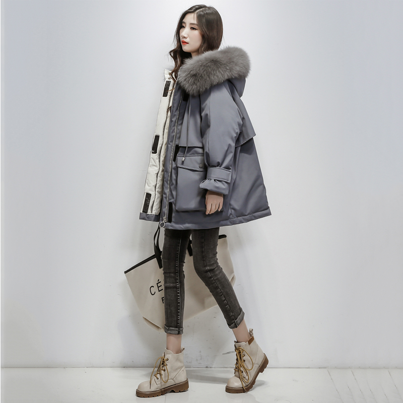 Official picture of cotton-padded coat for female students loose coat 2023 Harajuku style new winter Korean style pie jacket bread coat cotton coat