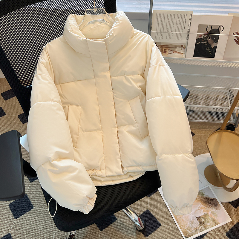 Real shot of women's cotton coat, Korean style short bread coat, small person, large size, Hong Kong style loose down jacket, student fat MM