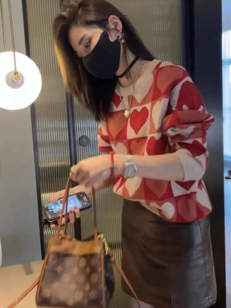 毛衣女春秋2023新款小香風百搭設計感圓領針織衫套頭洋氣寬鬆上衣