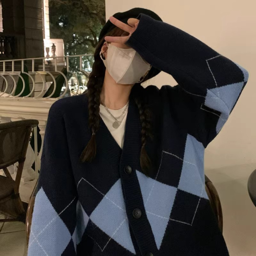 Fat sister 200 pounds knitting top large size women loose and slimming hip-hiding meat-saving sweater cardigan coat