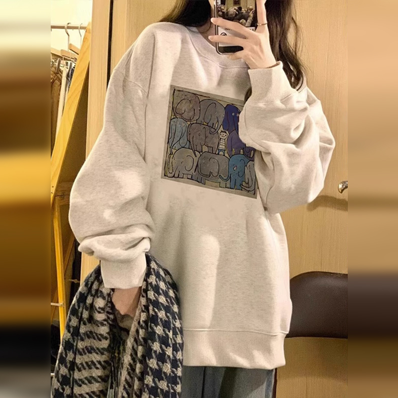 早秋裝美式復古衛衣女2023新款春秋季小個子oversize長袖上衣