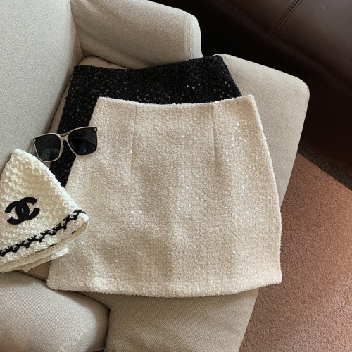 Photographed Fall/Winter Chanel-style sequin A-line mini dress