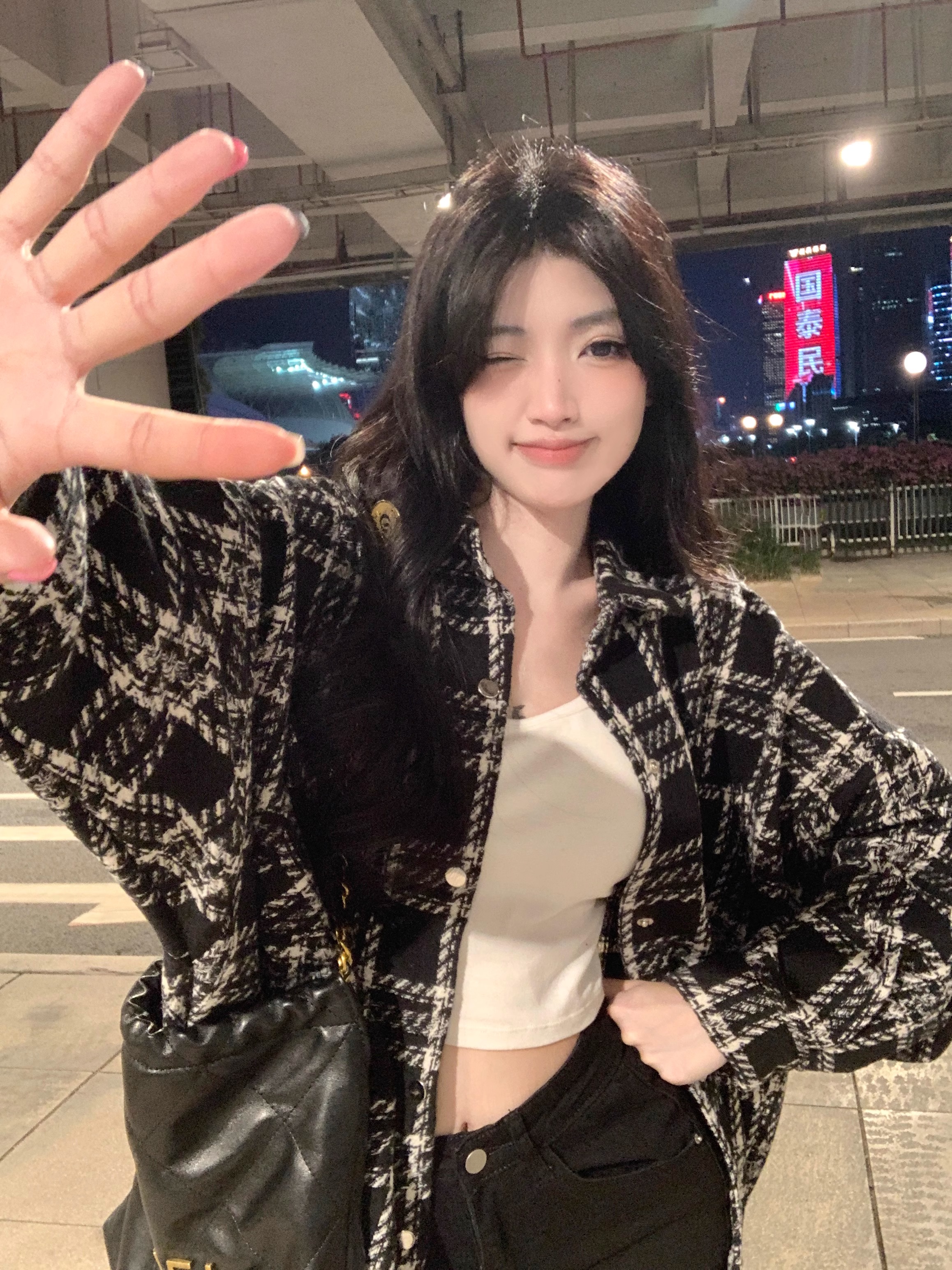Plaid Jacket Woolen Jacket Women's Autumn and Winter 2023 New American Retro Style Street Baseball Uniform High-end Top