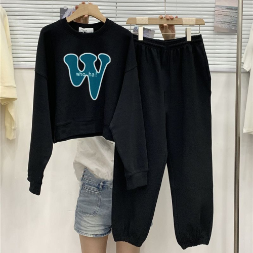 2023 autumn and winter new style leggings, loose casual sweatshirt, long-sleeved two-piece sportswear