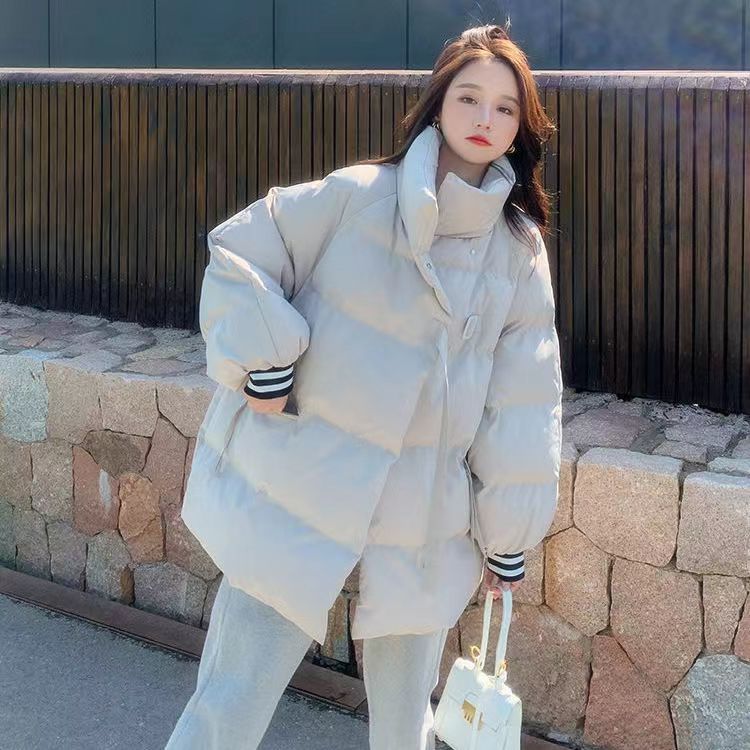 Real shot of women's cotton coat, Korean style short bread coat, small person, large size, Hong Kong style loose down jacket, student fat MM