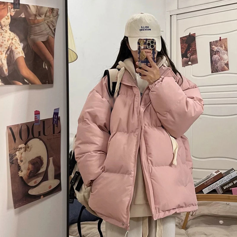 Fake two-piece down jacket short female student cotton coat 2023 winter new style small man cotton coat jacket trend
