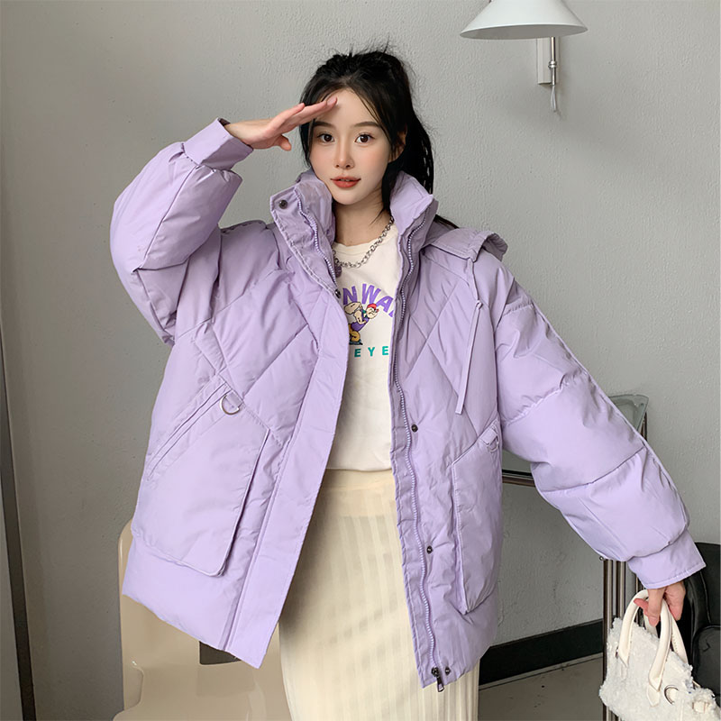 Actual shot of 2023 new bread coat, short down-padded coat, women's Korean style loose autumn and winter coat and cotton-padded jacket
