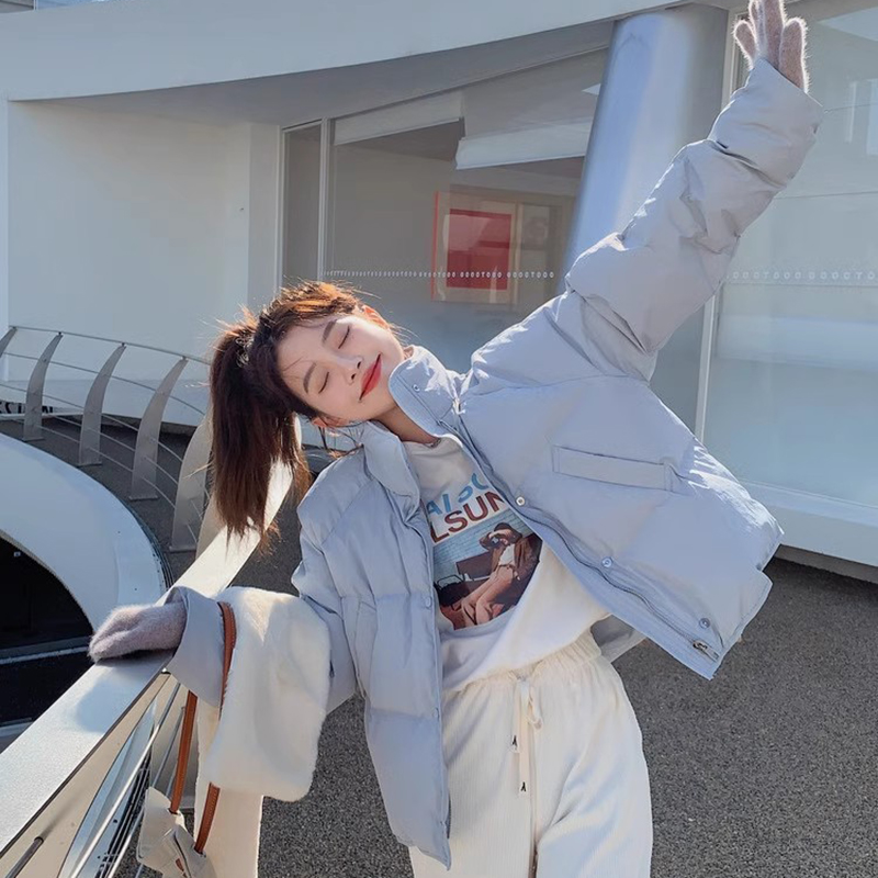 網圖甜美韓版奶呼呼羽絨小個子設計感羽絨棉服簡約純色冬季休閒