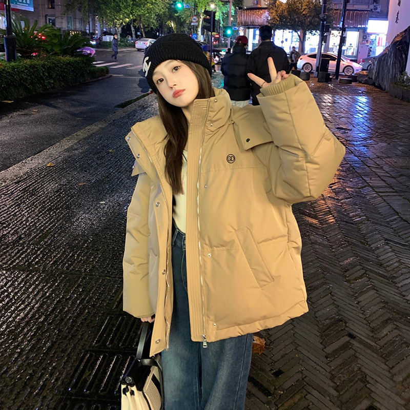Real shot of women's cotton coat, Korean style short bread coat, small person, large size, Hong Kong style loose down jacket, student fat MM