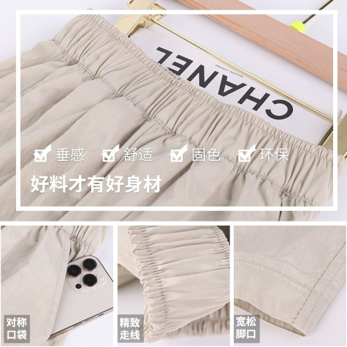 Live Broadcast Quality Cotton Linen Wide Leg Pants Women's High Waist Drape Sun Protection Casual Yamamoto Pants Pleated Pants