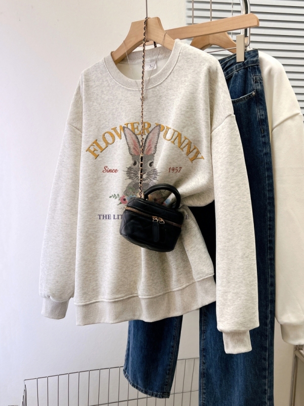 Actual shot of Chinese cotton/thin 310g/plus velvet 410g autumn and winter sweatshirt for women