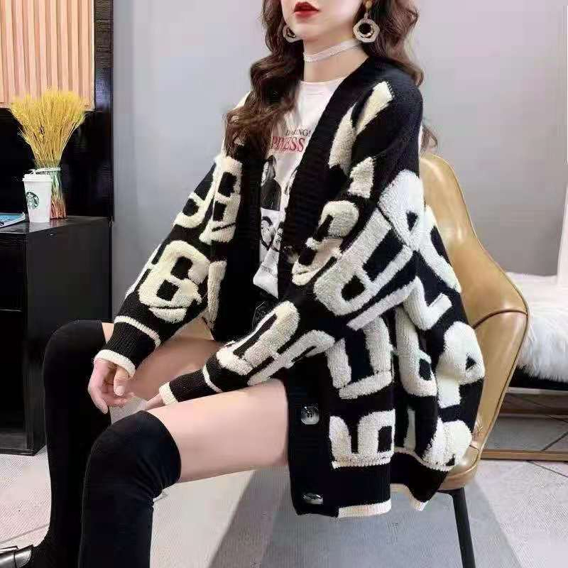 女士毛衣慵懶風外套春裝2023年新款女中長款外搭春秋針織開衫上衣