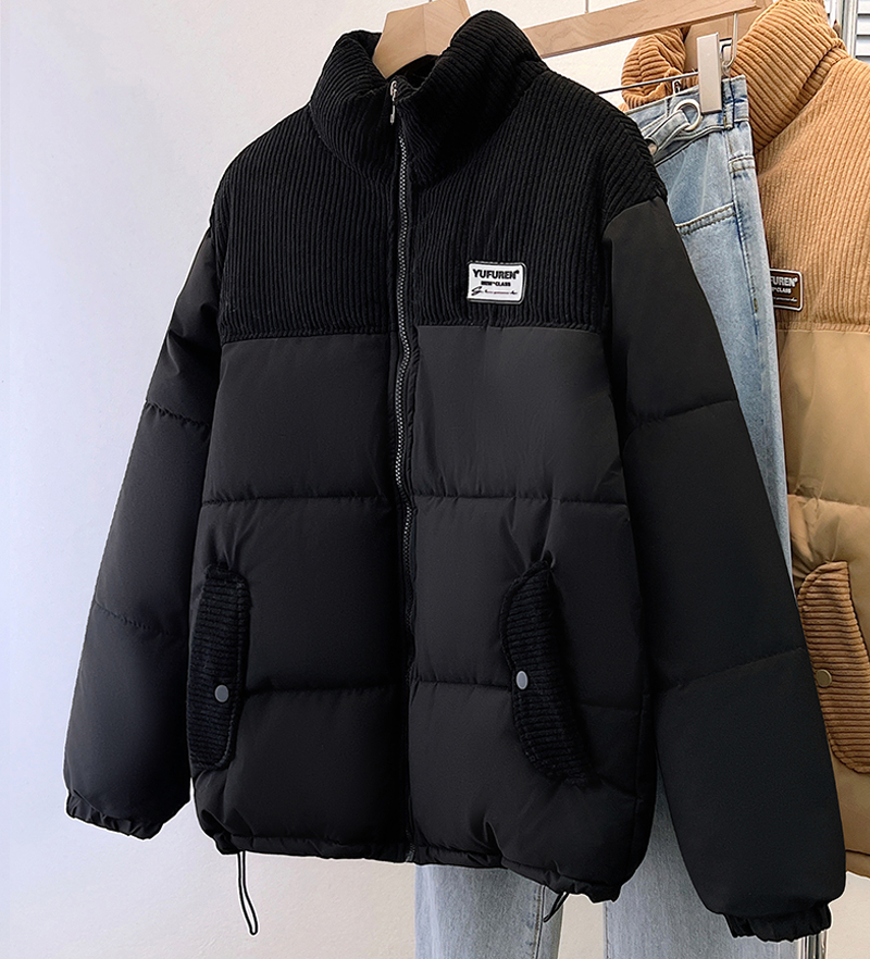 Real shot of plus size women's clothing 2023 new winter style loose splicing casual versatile cotton clothing casual cotton jacket
