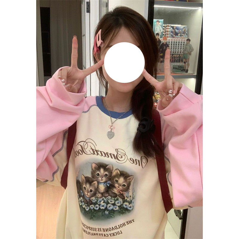 棉螺口 對圖色 打網 印花 秋冬圓領衛衣 華棉薄款/加絨款