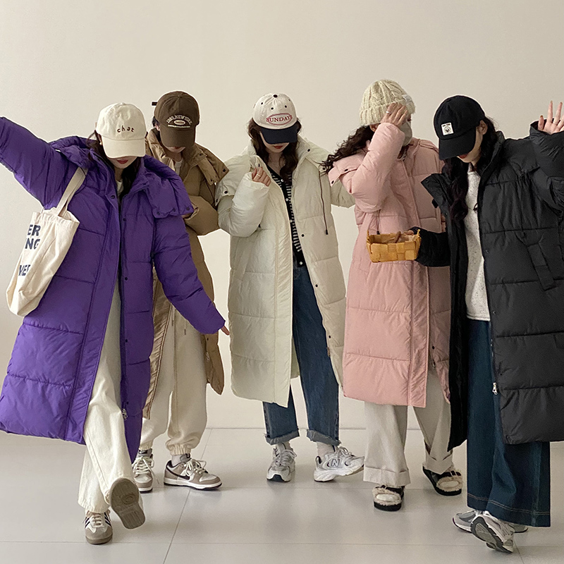 Real shot oversize 2023 bread coat down cotton coat women's winter coat mid-length thick cotton jacket