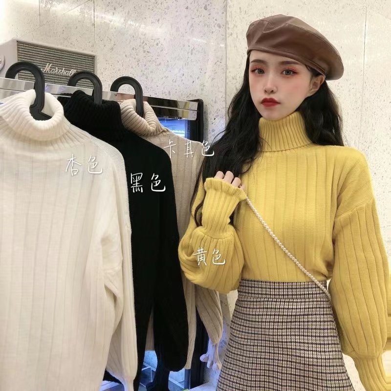Turtleneck bottoming shirt for women in autumn and winter, fashionable and versatile thickened sweater, 2023 new winter long-sleeved top trend