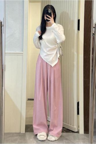 Live Broadcast Quality Cotton Linen Wide Leg Pants Women's High Waist Drape Sun Protection Casual Yamamoto Pants Pleated Pants