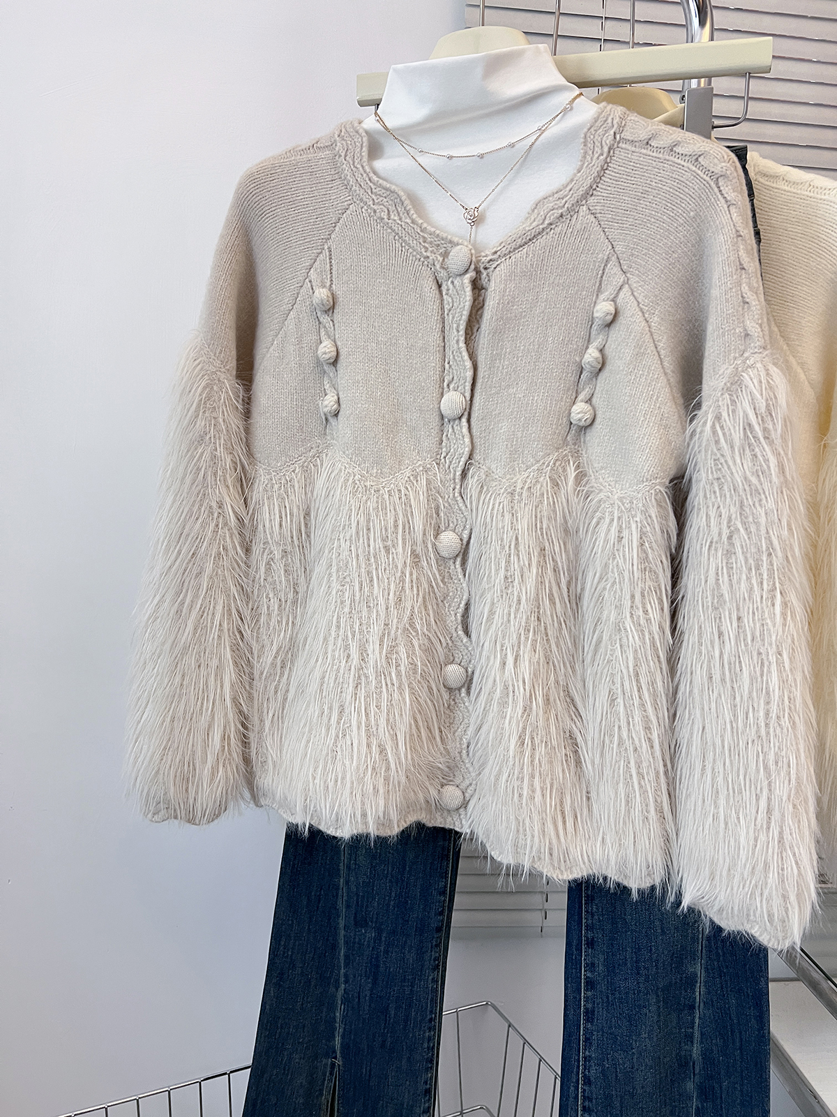 Real shot of imitation mink velvet sweater for women in autumn and winter, new sweet and versatile lazy style loose cardigan knitted jacket top