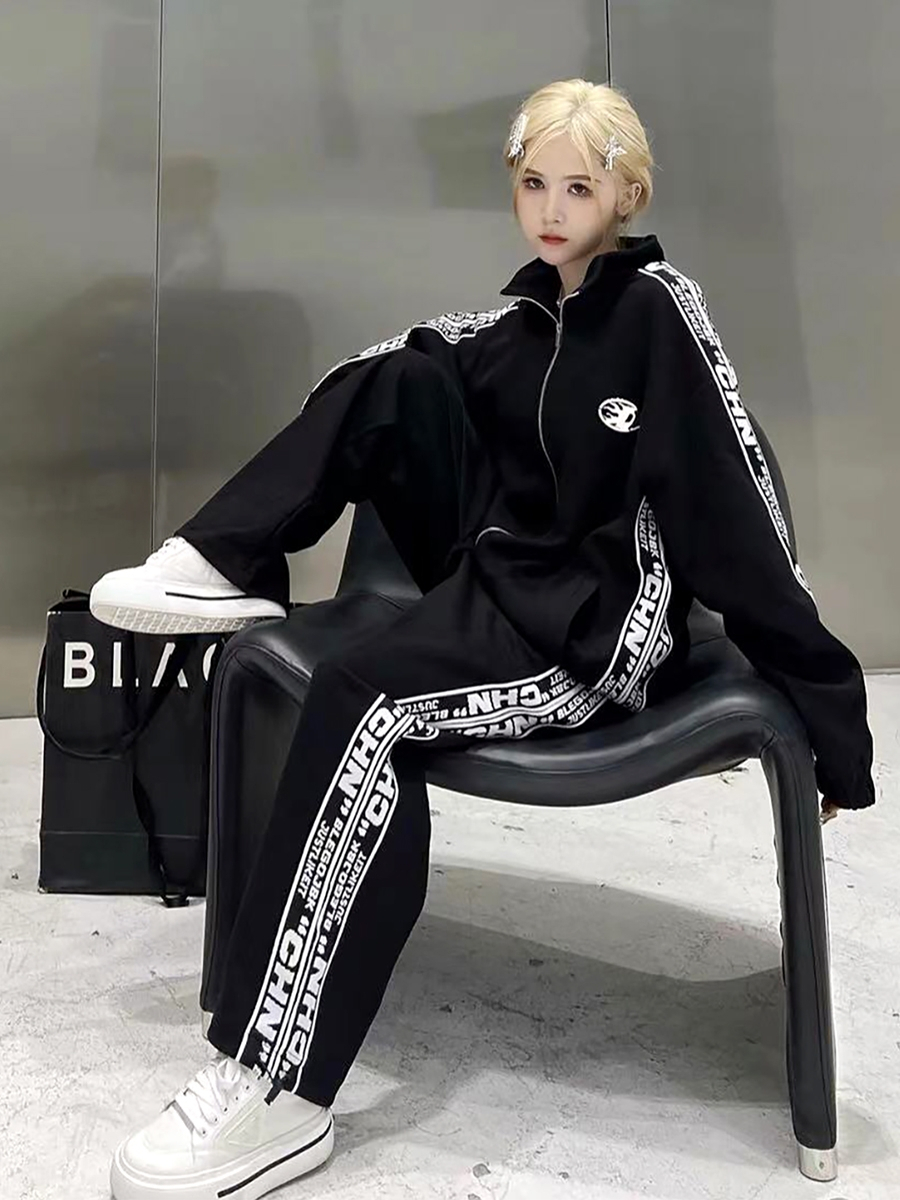 Fashion brand Internet celebrity sportswear suit for female students Korean version loose slimming street casual two-piece set
