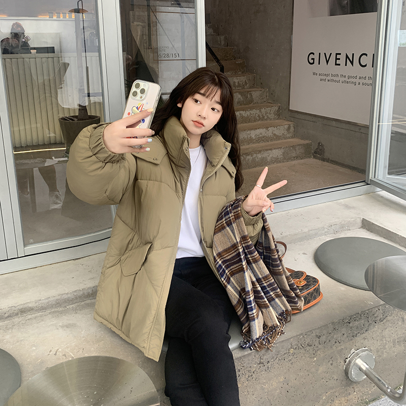 Real shot of down jacket for women short 2023 winter Korean style new hooded cotton coat college style thickened cotton jacket