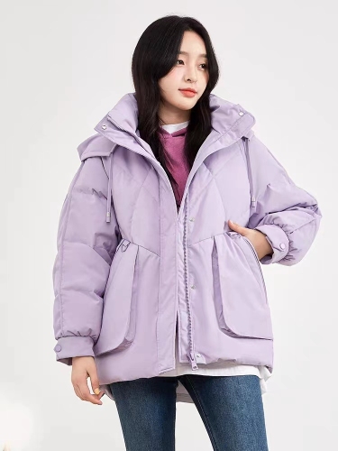 Korean style short thickened small loose fashionable Hong Kong style student down cotton bread coat ins coat for women mid-length