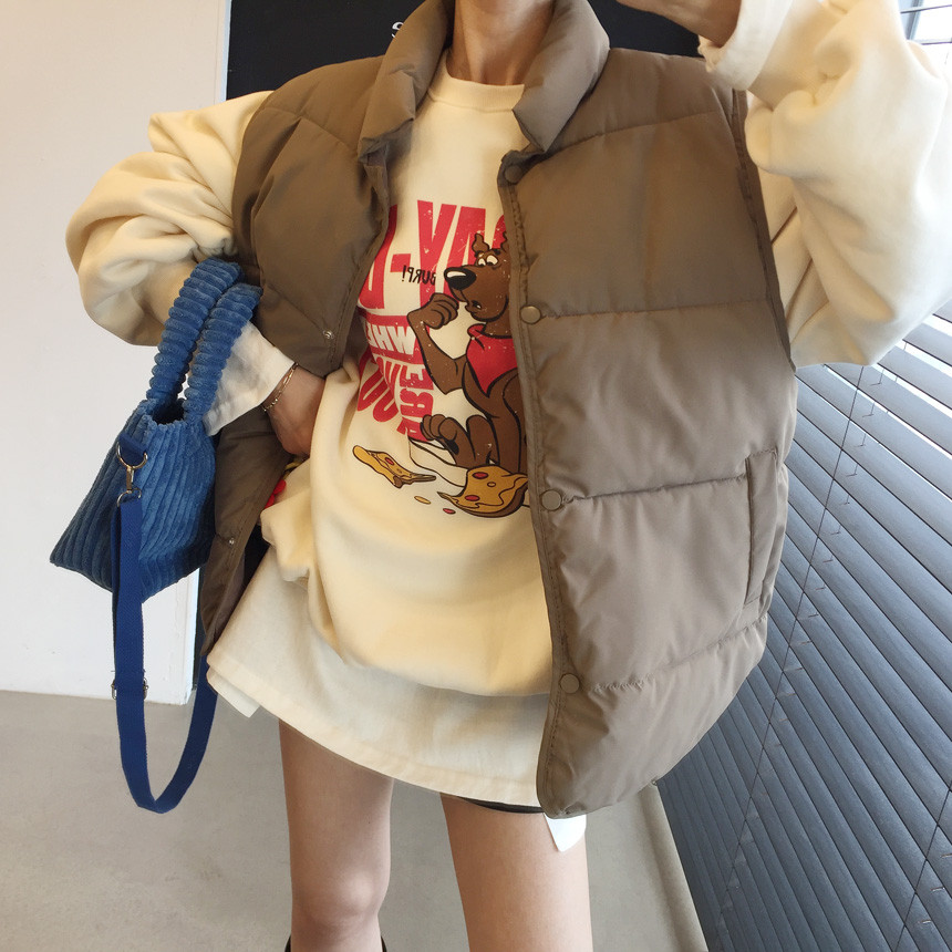 韓國 ins秋冬 保暖 棉衣麵包服棉坎肩馬甲女背心女外套