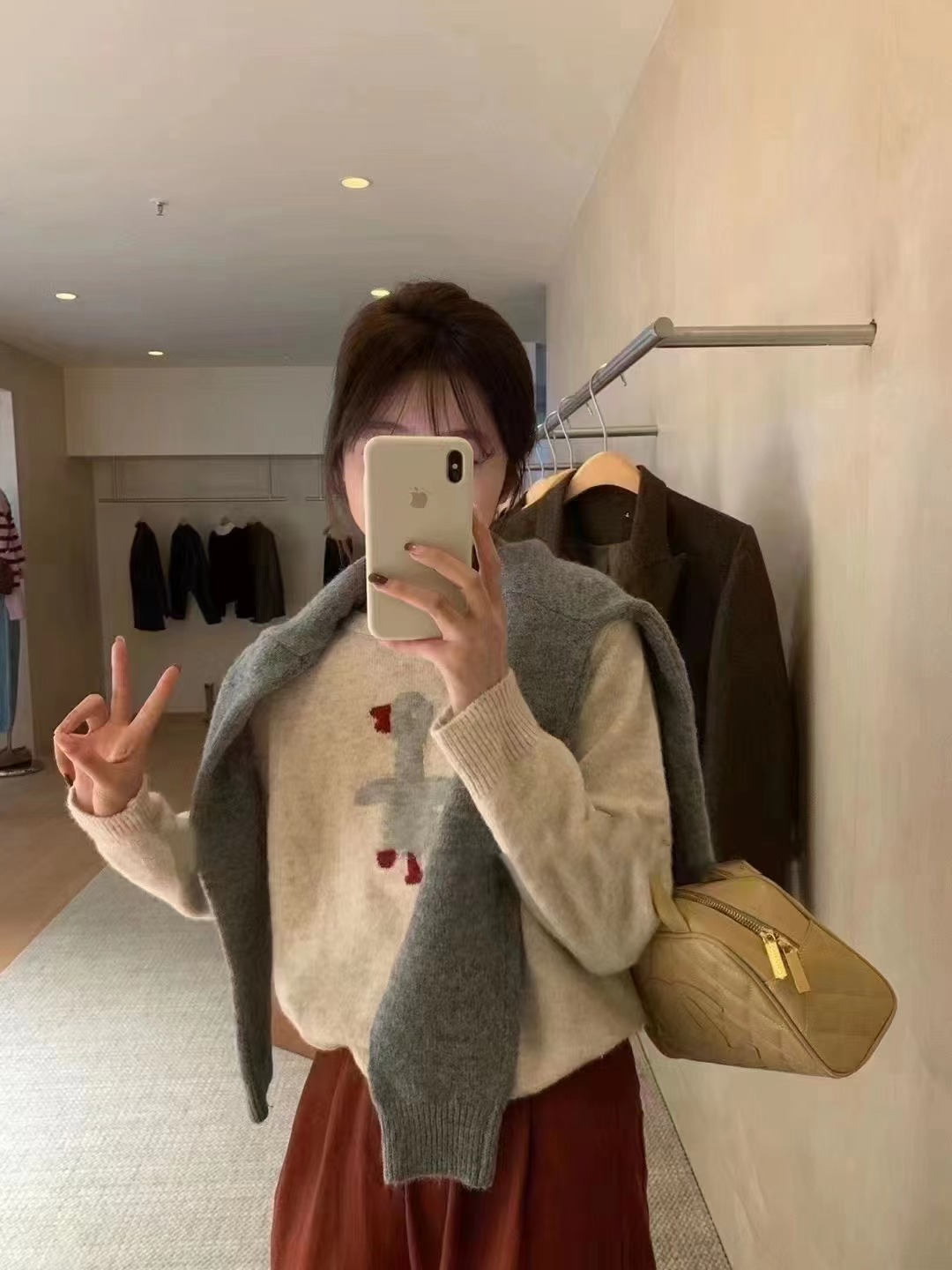 羊毛~呆萌鴨子圓領套頭毛衣女秋冬季寬鬆顯瘦內搭針織打底衫上衣