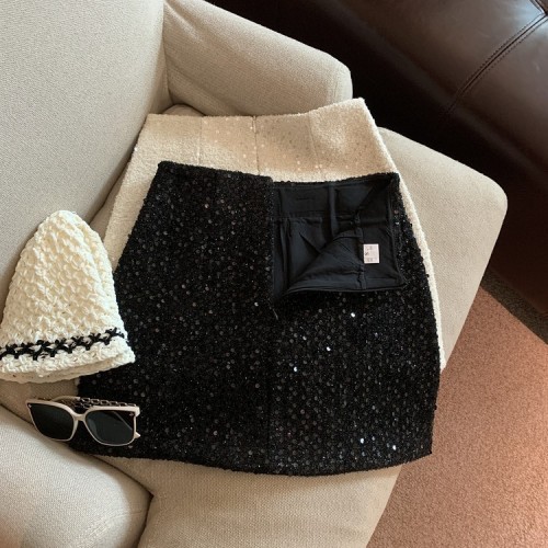 Photographed Fall/Winter Chanel-style sequin A-line mini dress