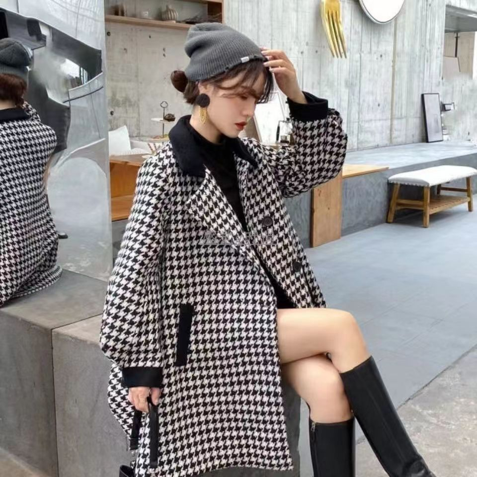 Winter thickened woolen coat women's winter clothing 2023 new style mid-length woolen coat high-end small people