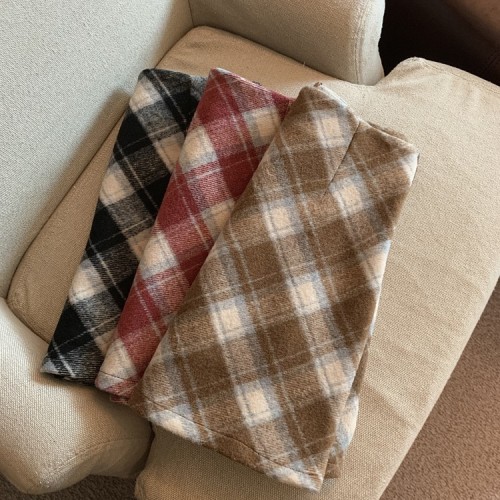 Photographed Autumn/Winter Retro Woolen Plaid A-line Bodycon Dress