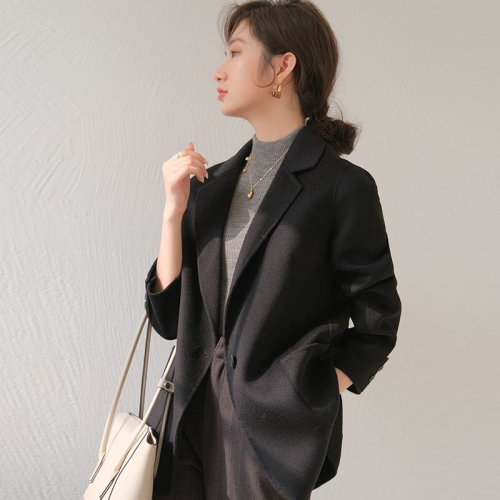 Double-sided woolen coat women's short autumn and winter new small high-end slim temperament suit woolen coat