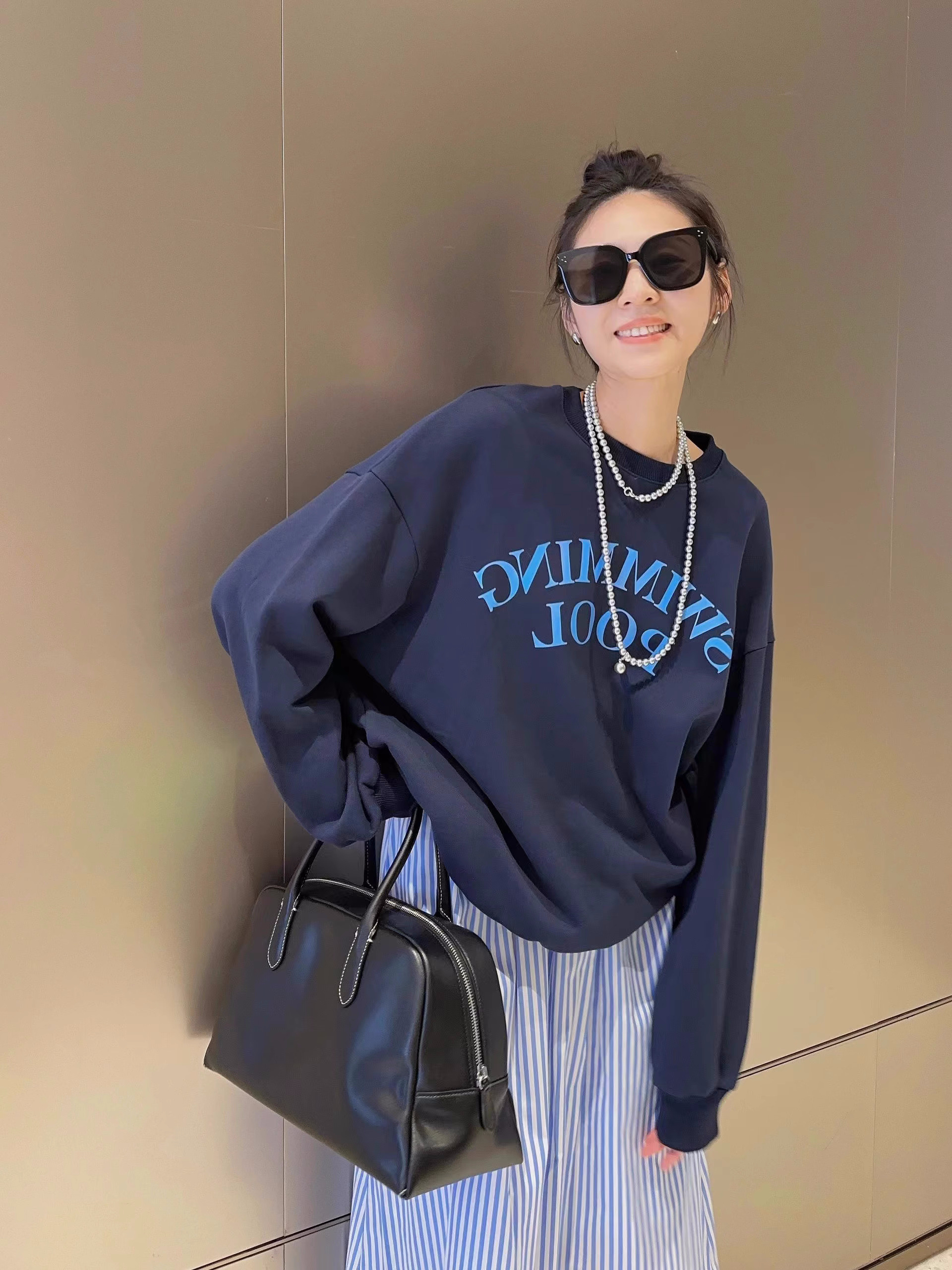 加絨250g / 大衛衣圓領秋冬款衛衣女加絨