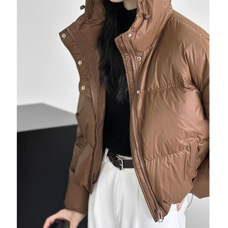 Real shot ~ Minimalist solid color down jacket for women 2023 winter Korean style simple fashion casual and comfortable jacket
