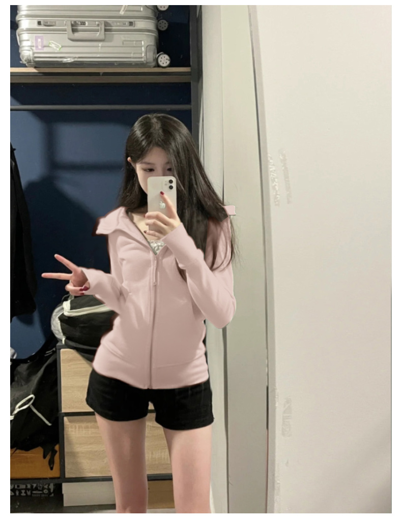 ulu外套女春秋2023新款秋裝修身套裝女裝上衣運動粉色衛衣秋季