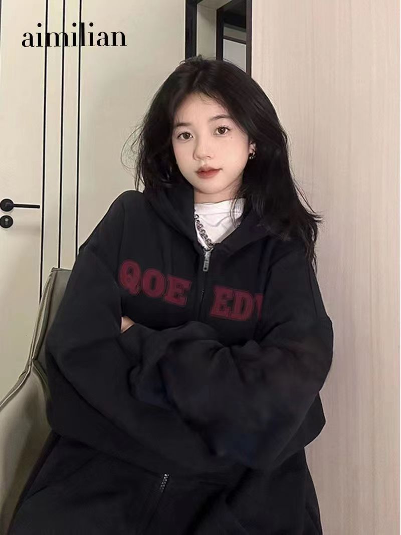 Chinese cotton composite milk silk 310g silver fox velvet 400 carat chain hooded sweatshirt for women