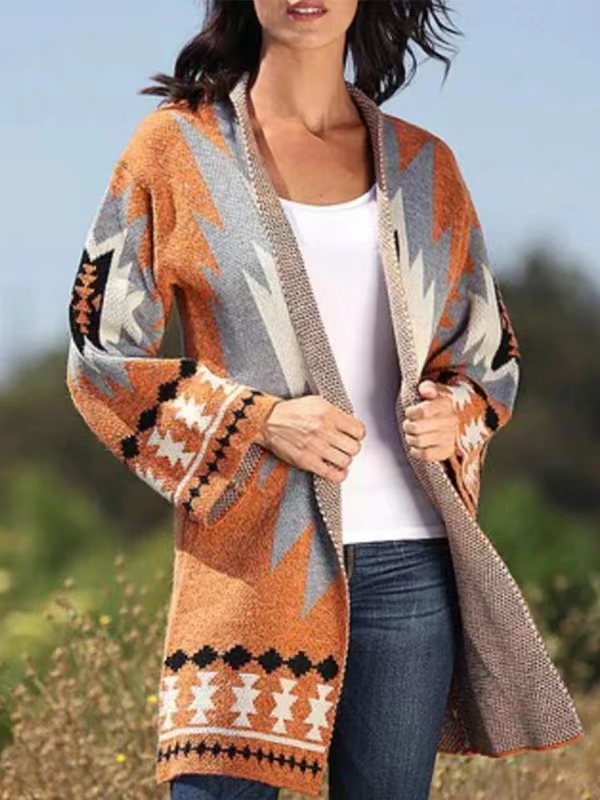 European and American foreign trade Amazon AliExpress autumn and winter new loose sweater women's knitted cardigan sweater jacket