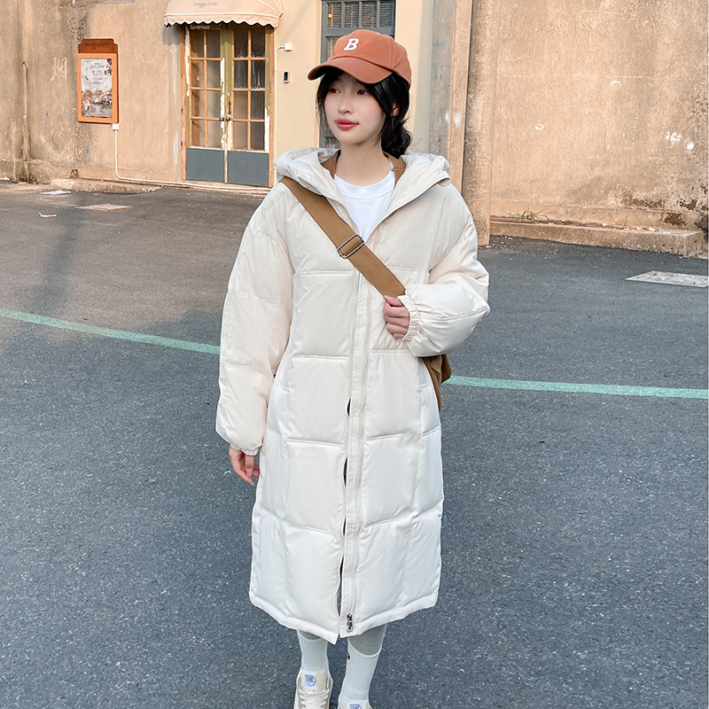 Actual shot of Korean version 2023 winter new style down cotton coat mid-length women's fashion loose thickened ins cotton coat