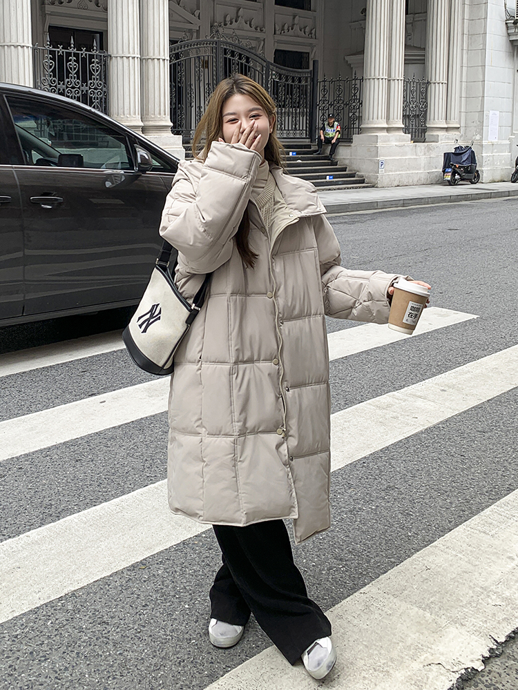 Real shot of Korean style hooded 2023 winter new down jacket women's mid-length fashionable thickened bread coat cotton coat