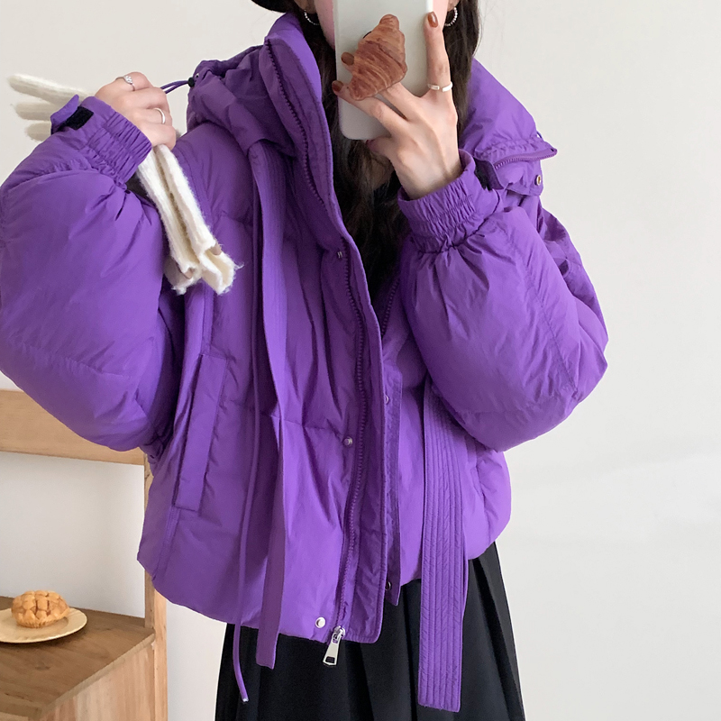 實拍網紅時尚羽絨服韓版棉服連帽加厚小個子韓版麵包服外套潮