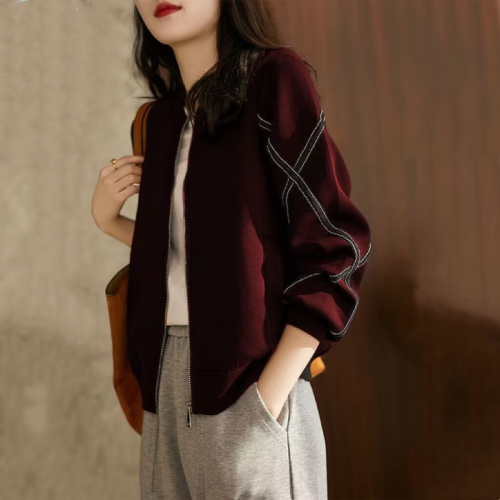 New Baseball Jacket Women's Short Jacket Spring and Autumn Versatile Large Size Slim Women's Cardigan Zipper Loose Jacket