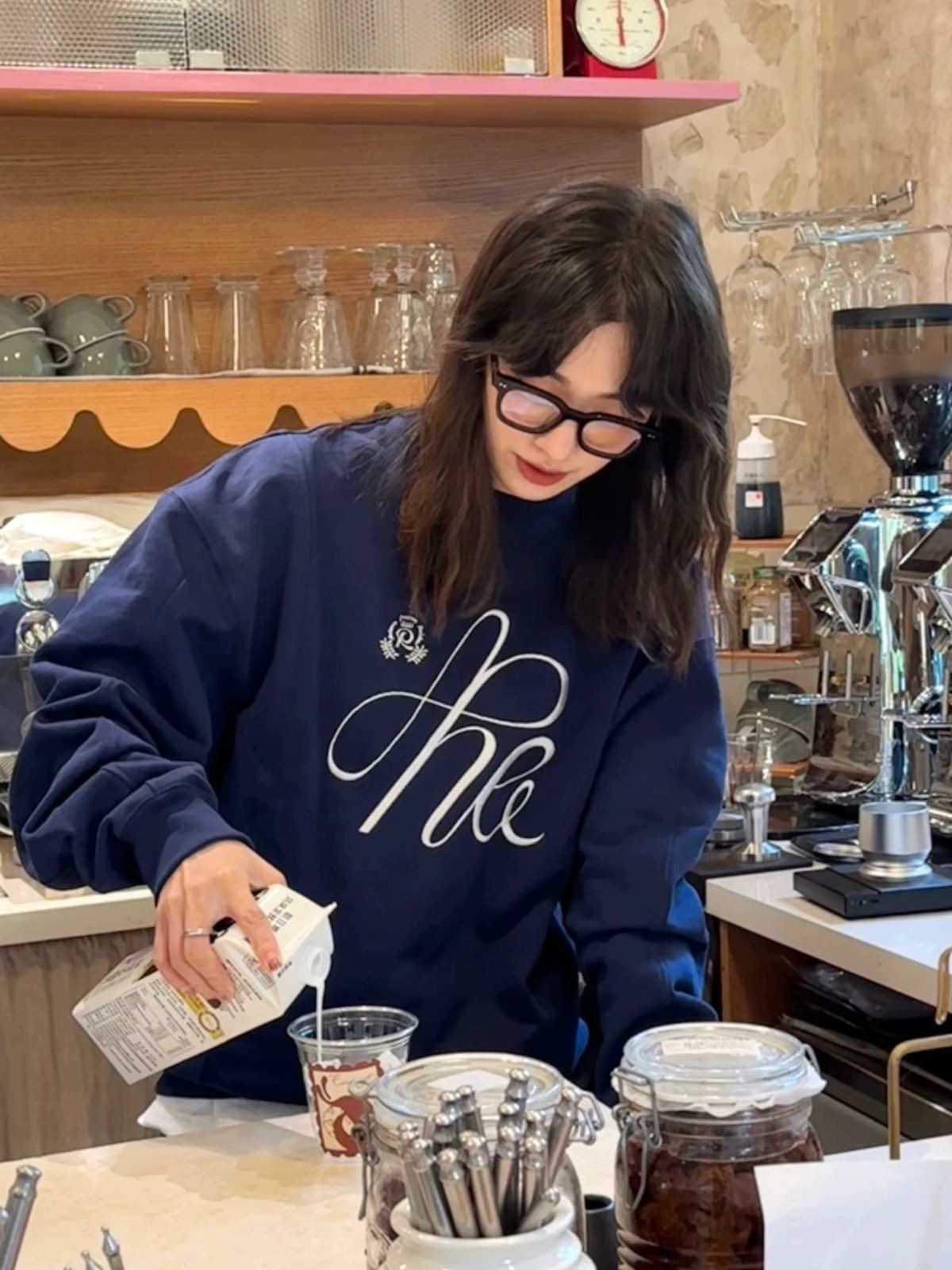 薄款華棉牛奶絲 加絨華棉銀狐絨 圓領印花衛衣女情侶質量