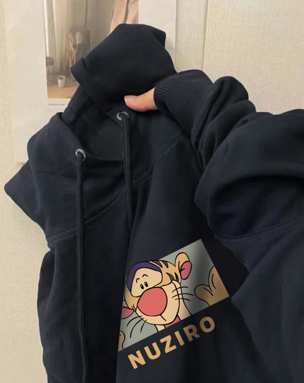 韓版寬鬆華棉複合薄款310克/加絨410克秋冬裝衛衣女印花