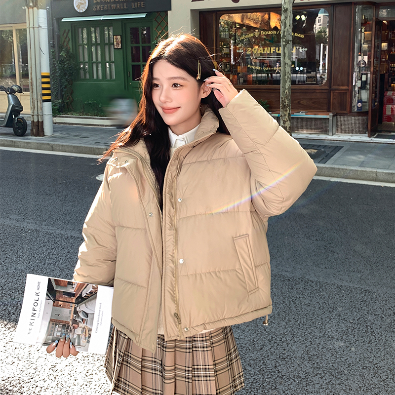 Actual shot of 2023 new Bai Ling'er down cotton coat short style small breasts Korean style lightweight cotton coat for women