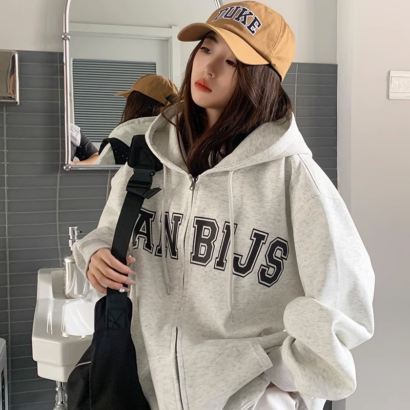 Chinese cotton composite milk silk 310g silver fox velvet 400 carat chain hooded sweatshirt for women