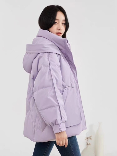 Korean style short thickened small loose fashionable Hong Kong style student down cotton bread coat ins coat for women mid-length