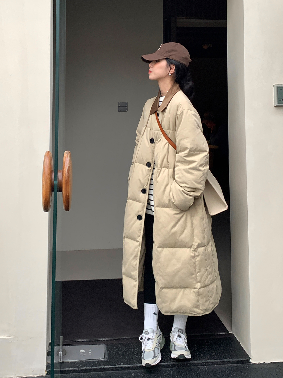 Down jacket women's long 2023 winter new Korean style single-breasted loose thickened cotton coat ins jacket cotton coat trendy