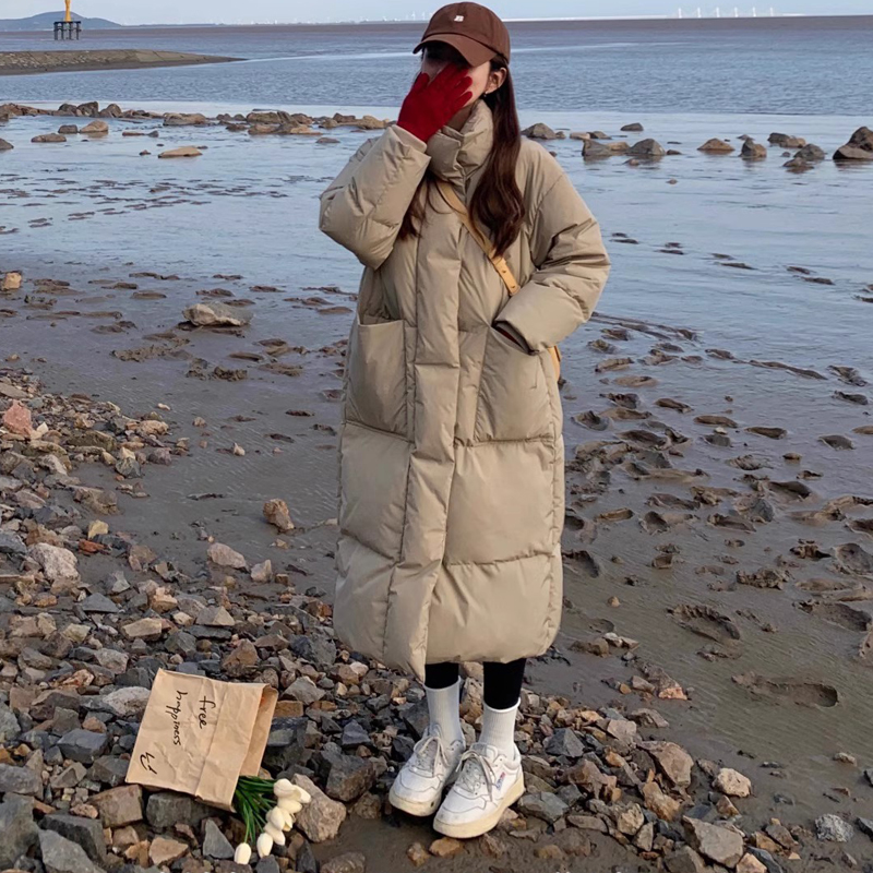 Official picture of women's winter coat cotton-padded jacket 2023 new long bread coat oversize thickened American style