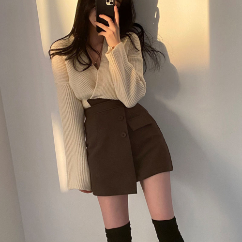 Korean style lazy style versatile sweater for women  simple autumn and winter new bottoming shirt Korean style long-sleeved sweater top