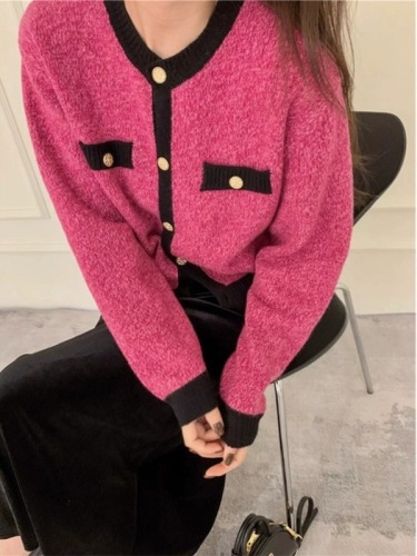 高级感羊绒针织开衫女欧洲站秋装新款欧货女装气质毛衣外套潮