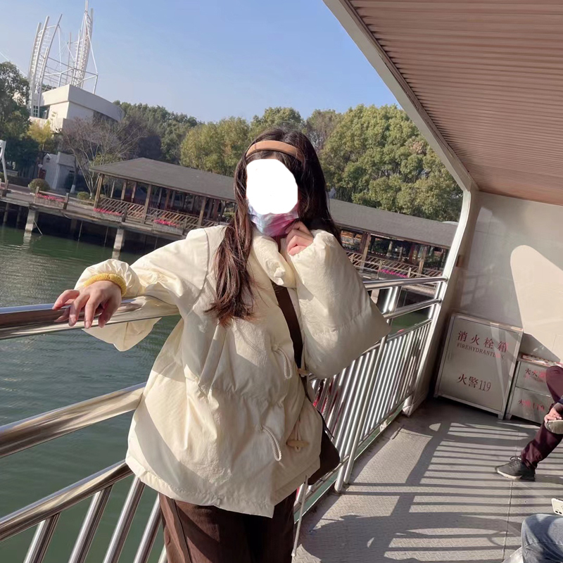 韓版棉服小個子羽絨服棉服外套中長款羽絨服牛角扣學生短款棉服